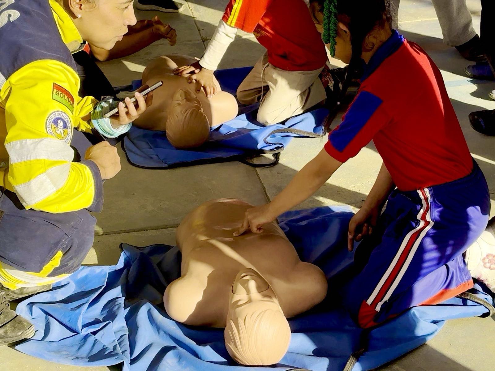 First-aid training with the children