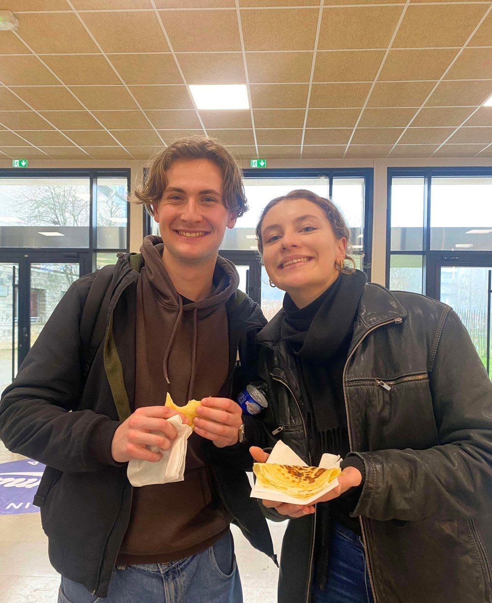 Two members of the association run the charity snack stand